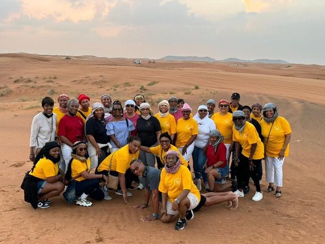 Desert Photo in Dubai with a bunch of people